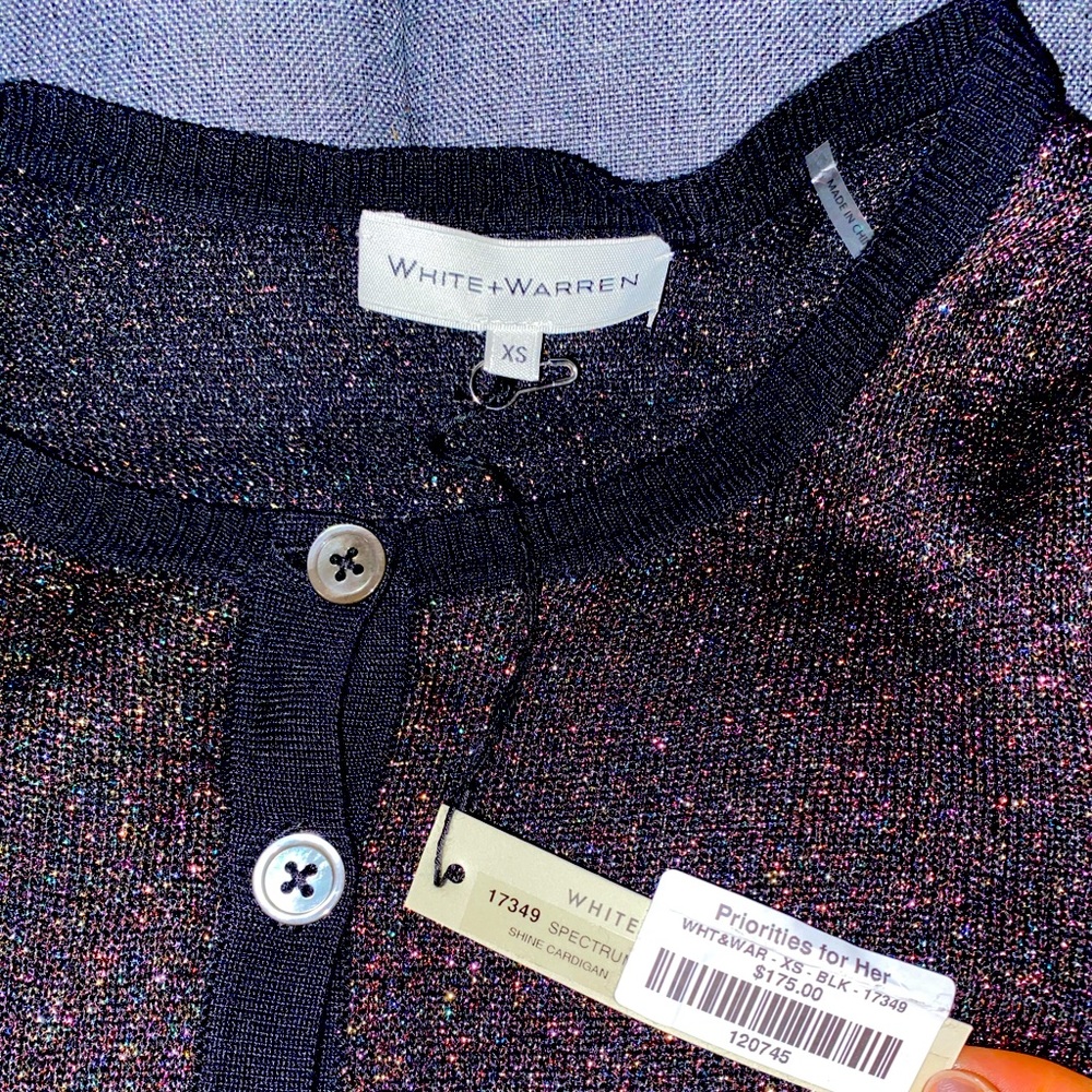 White Warren shine cardigan MSRP $175